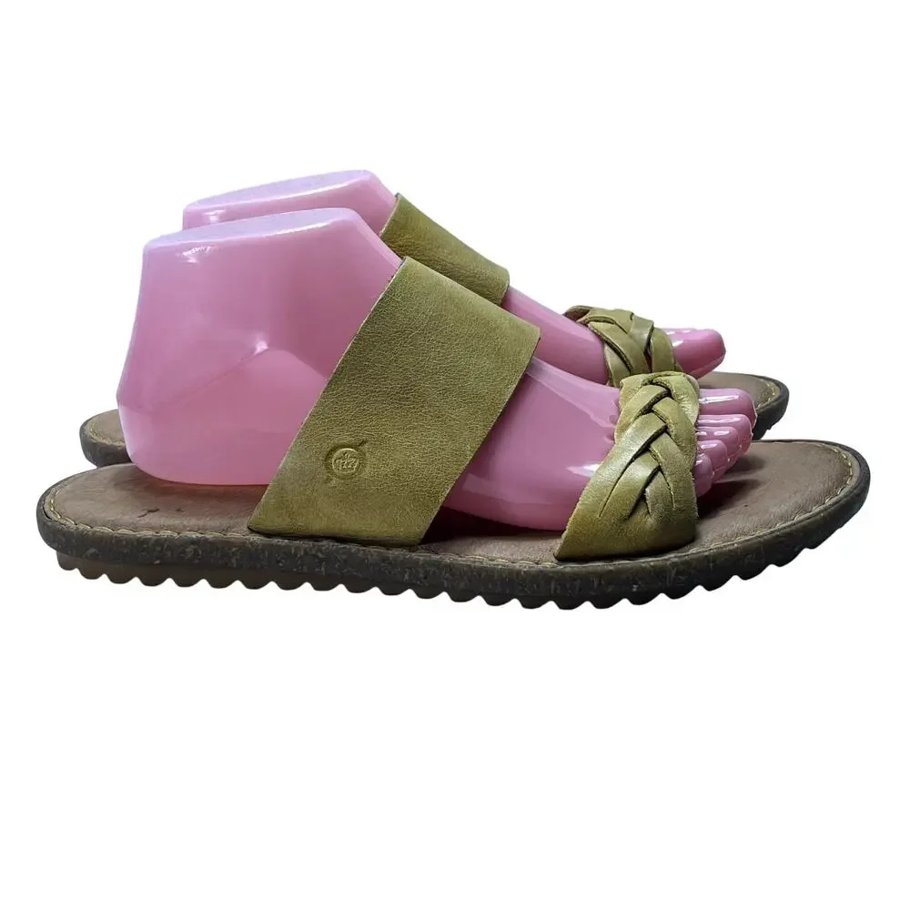 Born Shoes Sandals Women's Size 10 M Morena Yellow Sun Leather Slip on - Picture 4 of 12